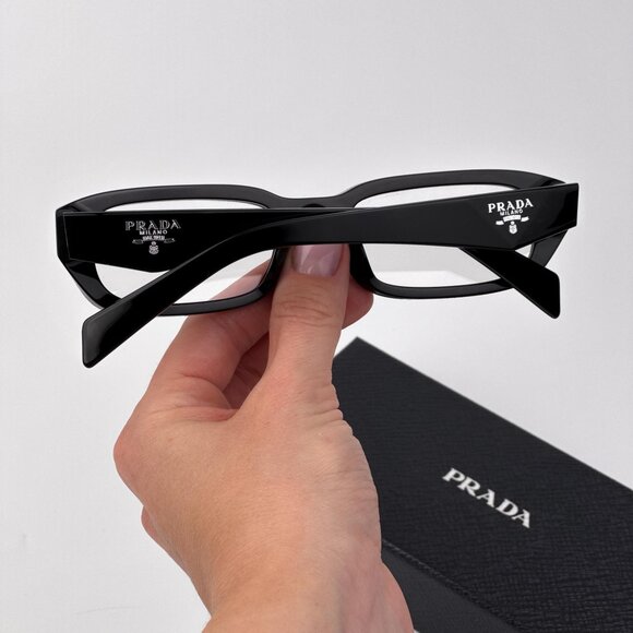 Prada PRB06S Eyeglasses – Black Rectangle Frame | Model 16K08N - Picture 3 of 9